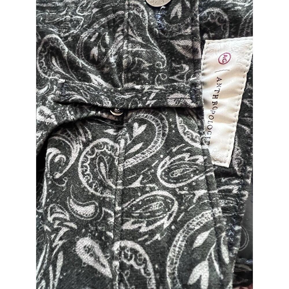 Anthropologie AG 26R High Rise Boho Black Velvet Paisley Pants Skinny - Picture 12 of 12